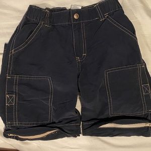 Boys dark blue cargo zip off pants to shorts